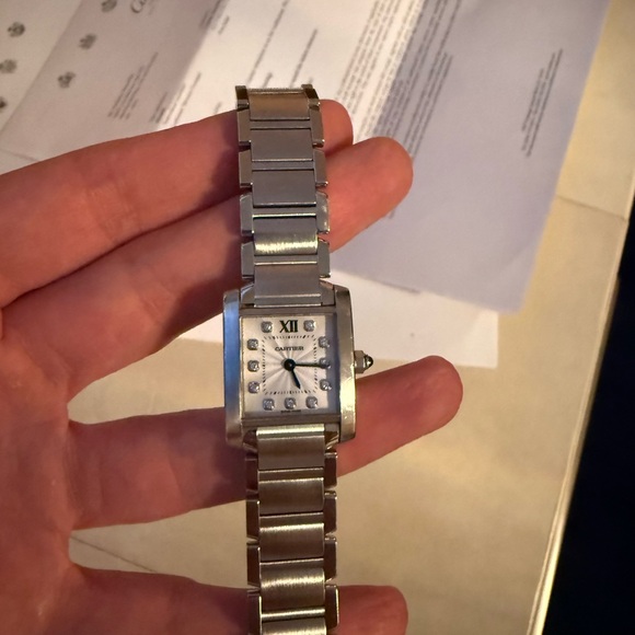Cartier Silver Watch with Blue Accents - Picture 16 of 16